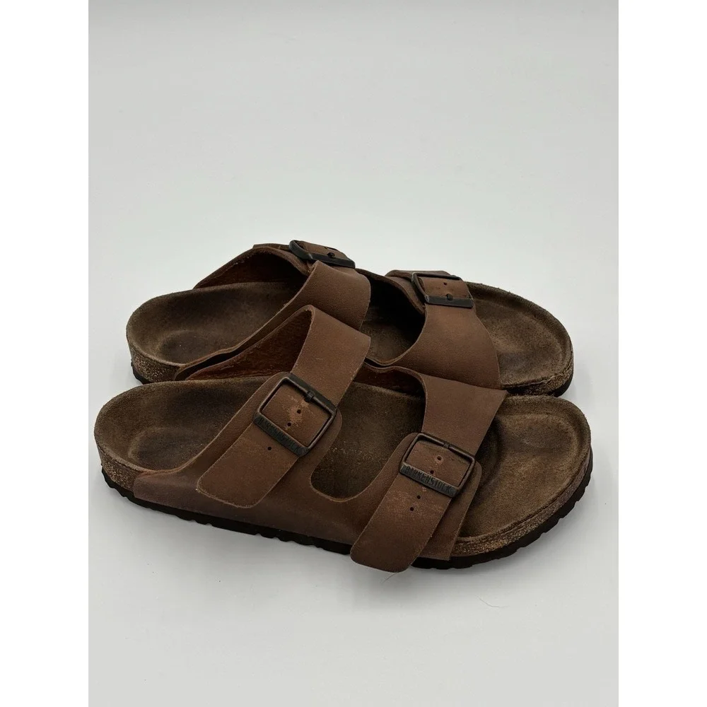 Birkenstock Arizona Habana Brown Oiled Leather Sandals M8 L10 Regular